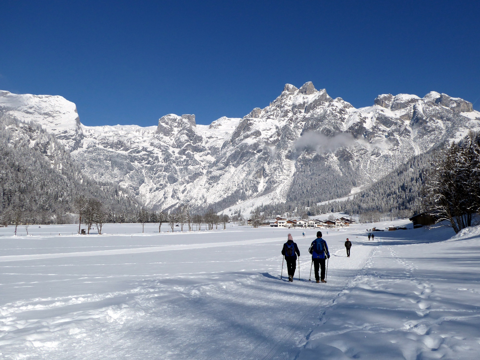 Der Weg zurück in den Wengerwinkel mit Blick auf die Wermutschneid.