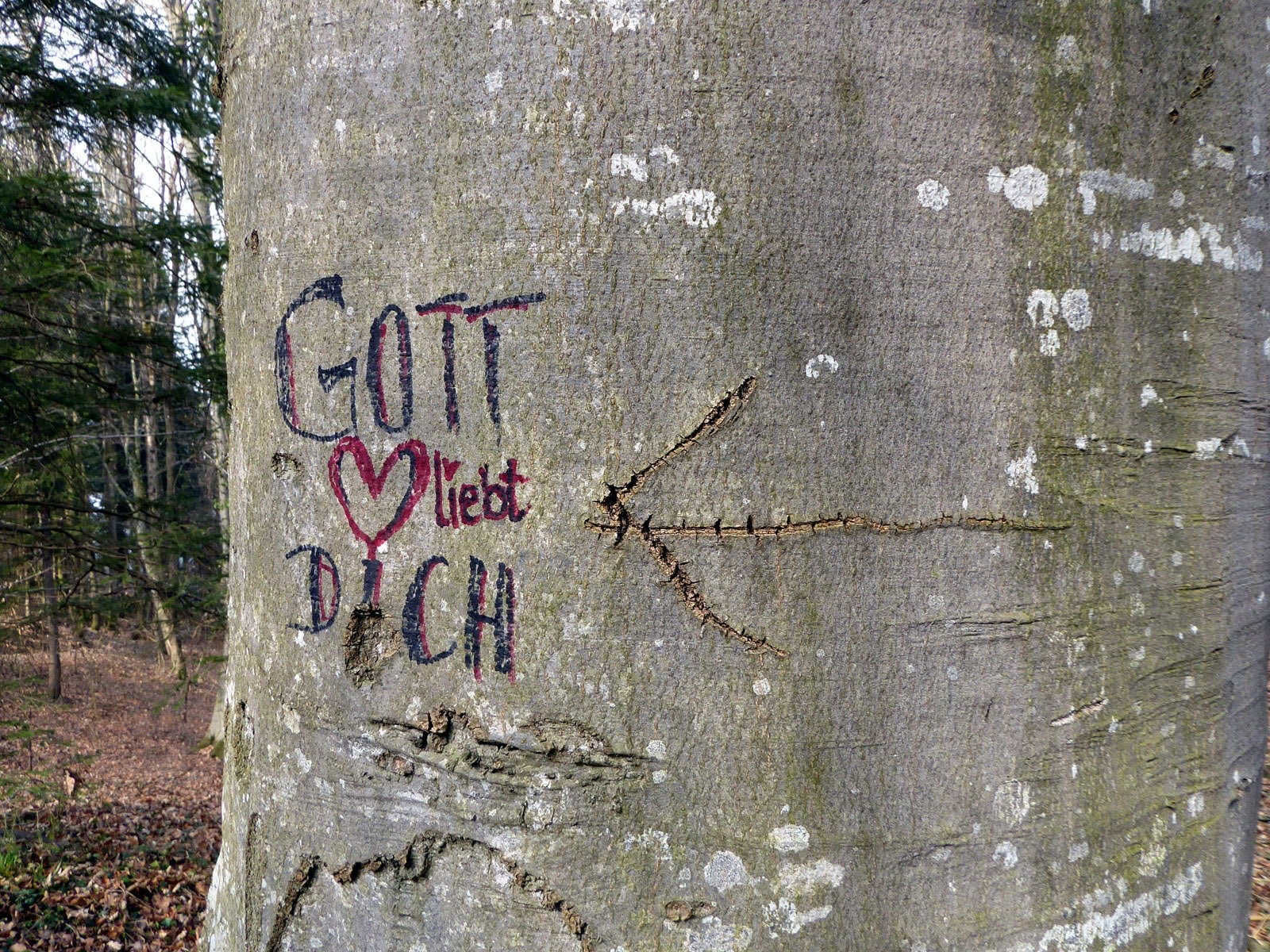 Ein spezieller Wegweiser am St. Rupert-Pilgerweg über den Haunsberg.