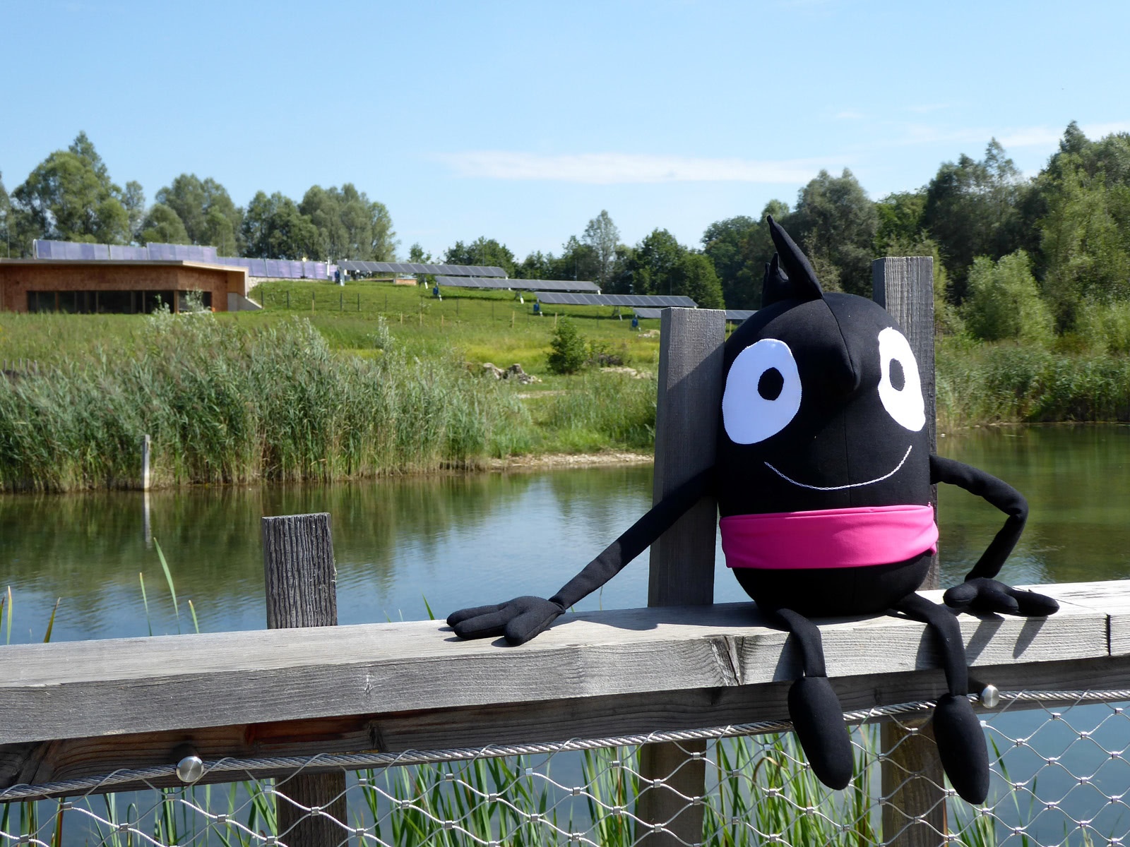 Nach der Wanderung von der Auenwerkstadt (im Hintergrund) zum großen Teich gönnt sich Edgar eine Verschnaufpause.