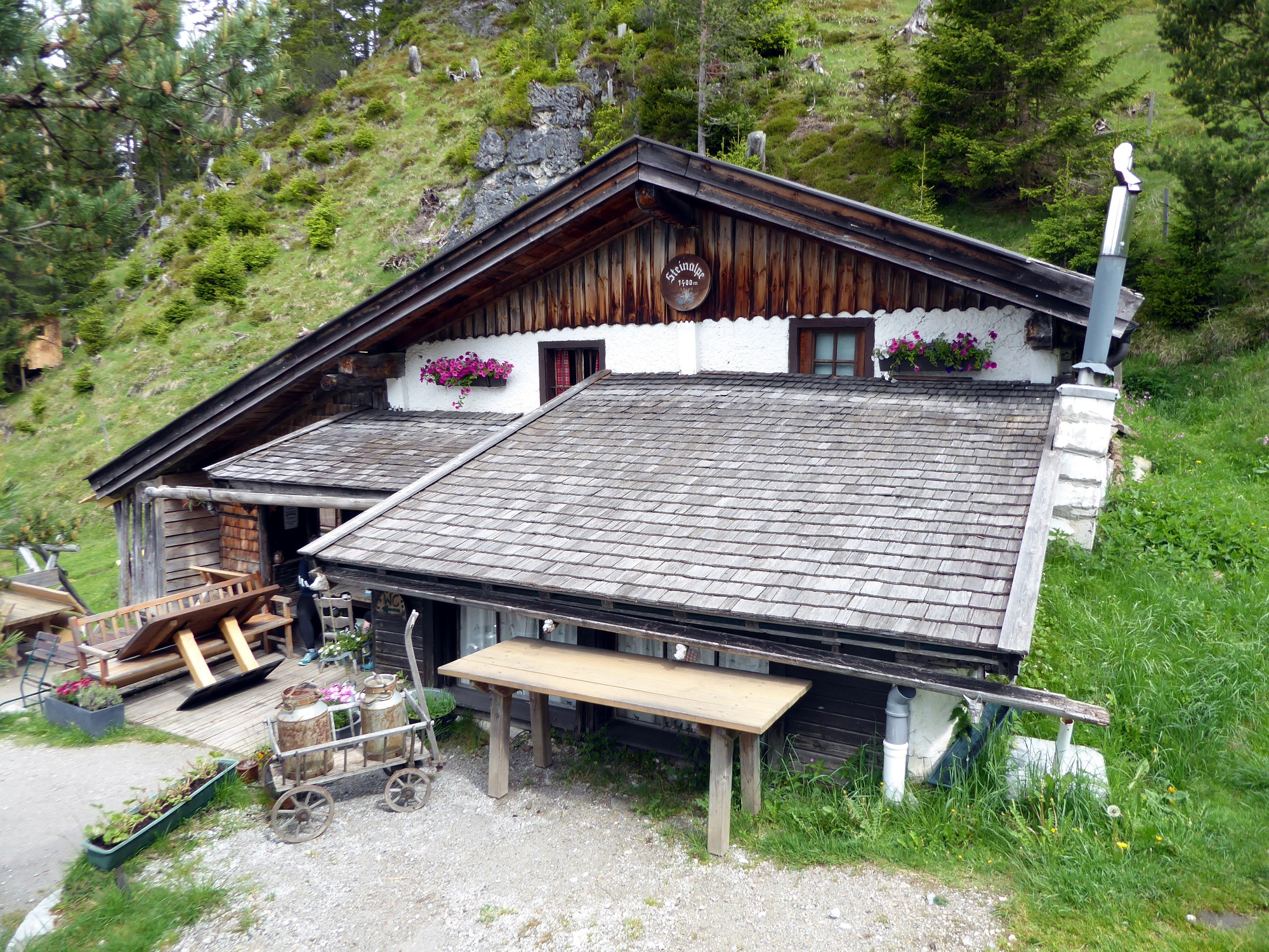 Die bewirtschaftete Steinalm kann auf mehreren Routen erwandert werden.