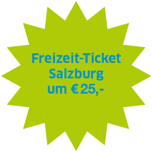 Grafik mit der Info Mit dem Freizeit-Ticket Salzburg um €25,-