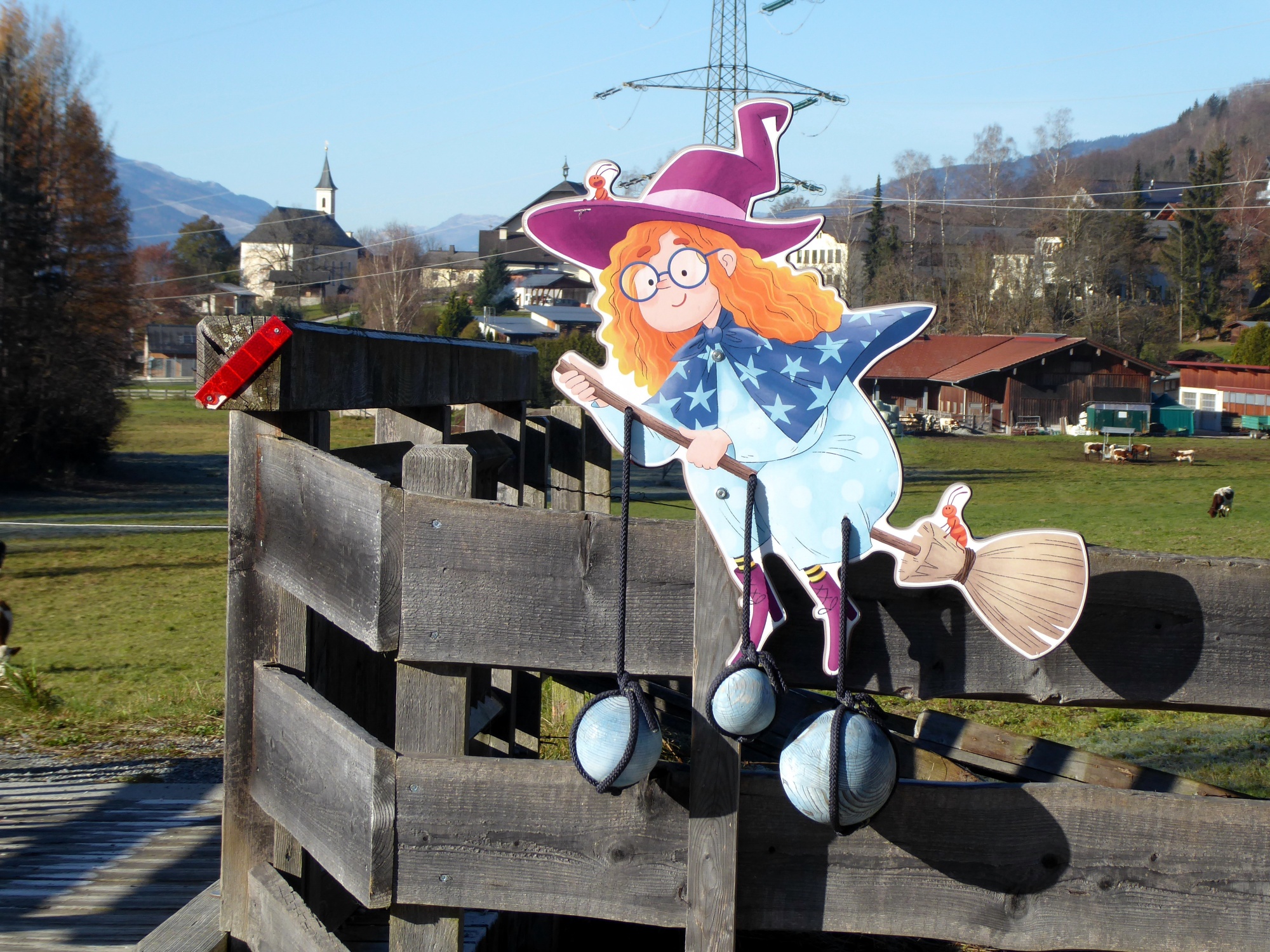 The hail witch floats just before St. Anton over the path.