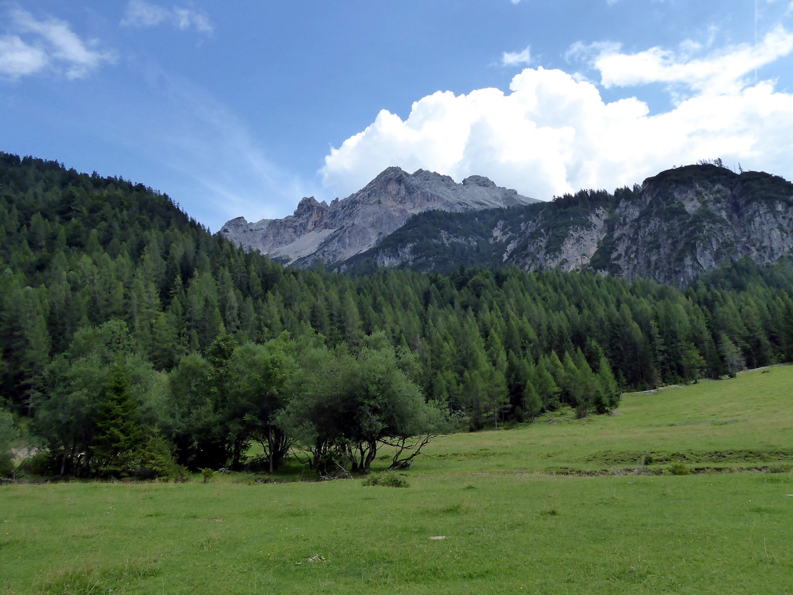 The view from the Römersattel towards the Leoganger Steinberge