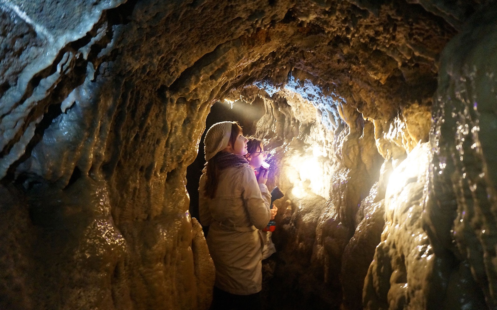 The water tunnel in the Mönchsberg is at most two meters high and can only be visited once a year.