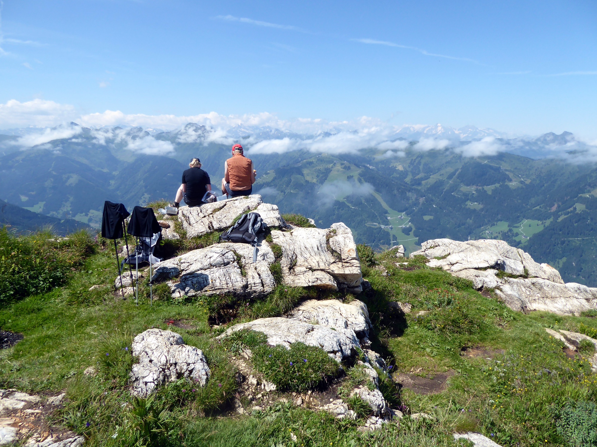 Gipfelschau am Saukarkopf in Blickrichtung Goldberggruppe in den Hohen Tauern.