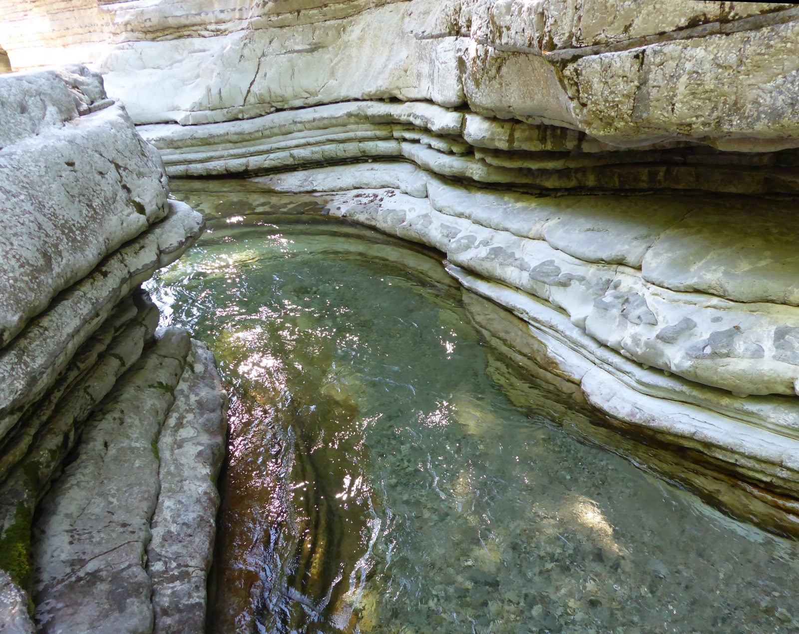 The wild river Taugl makes its way through the last rock barrier.