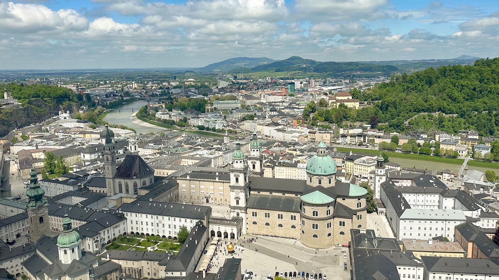 View from Hohensalzburg Fortress over the Old Town and Cathedral