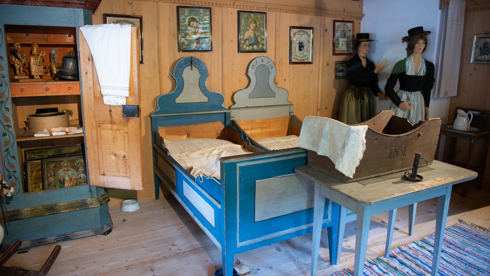 Historic bedroom at Saalbach Local Museum