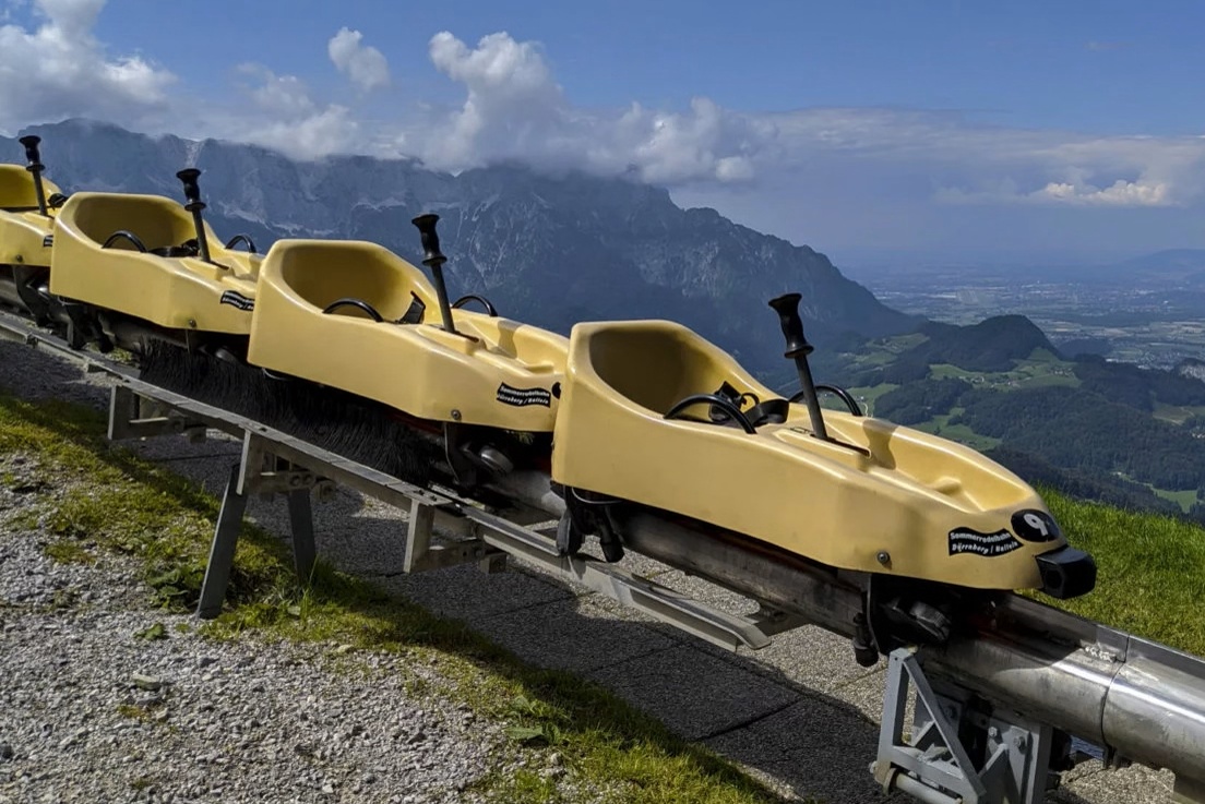 On the Gnome Trail to the summer toboggan run at Dürrnberg (Hallein)