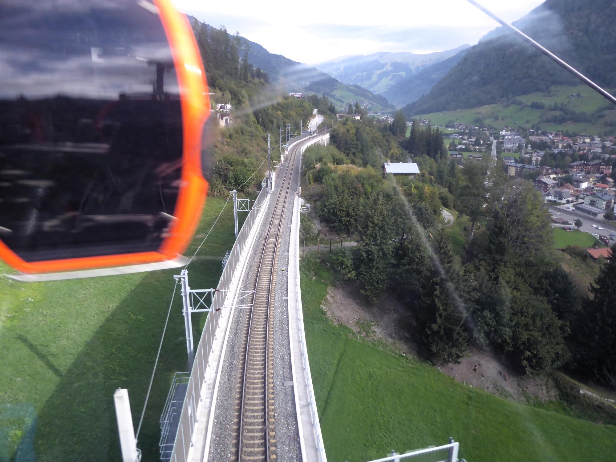 Two train rides: the trip there by train and the ride up on the Schlossalm cable car.